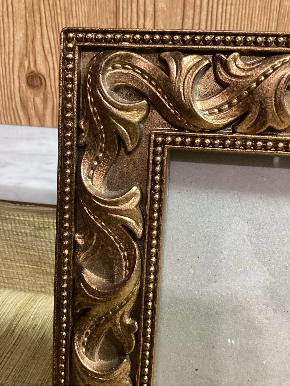 Ornate Gold Bronze Tone Picture Frame - Classic holds a 4x6